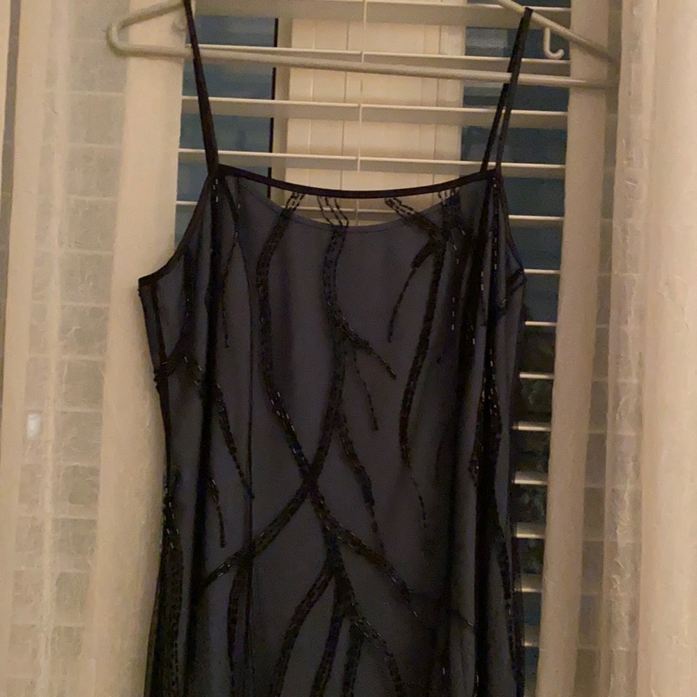 Sequence Evening Gown, Navy Blue